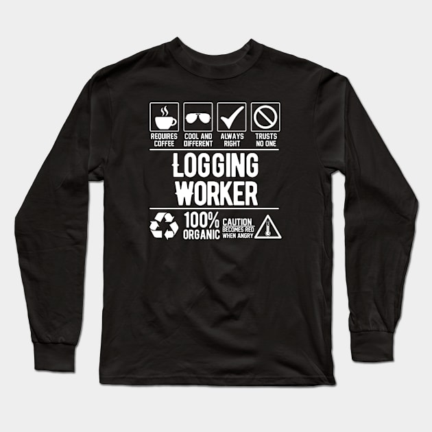 Logging Worker Job (white) Long Sleeve T-Shirt by Graficof